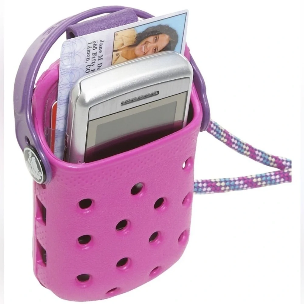Crocs O Dial Cell Phone Case ID Money Holder NWT (No Lanyard) Purple & Teal